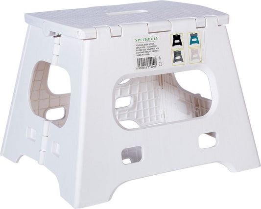  Splendole Opstapje Inklapbaar Caravanopstapje - Opvouwbaar - 120 Kg - 27 Cm Krukje Wit