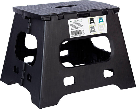  Splendole Opstapje Inklapbaar Caravanopstapje - Opvouwbaar - 120 Kg - 27 Cm Krukje Zwart