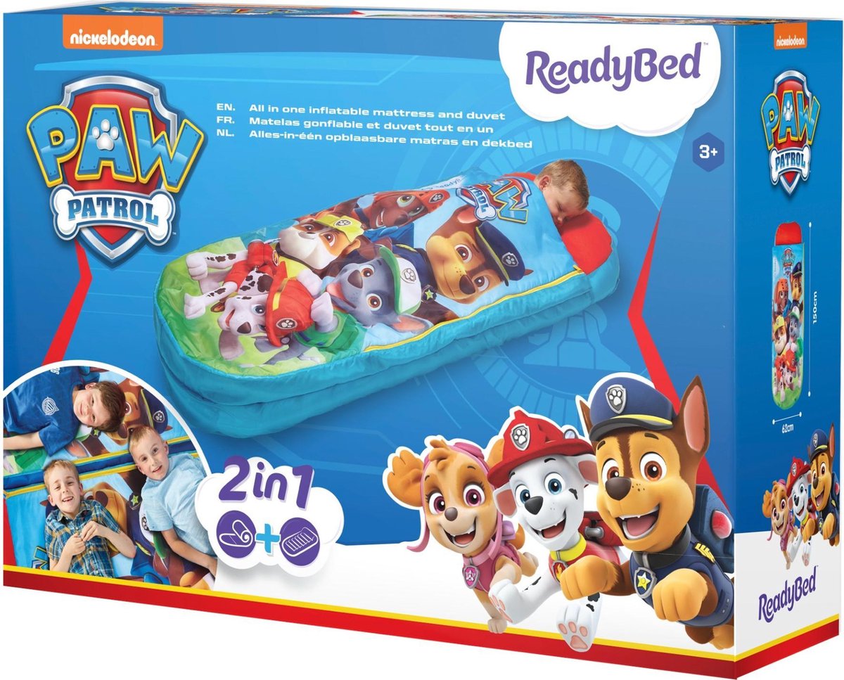  Paw Patrol ReadyBed Luchtbed + Slaapzak + Kussen - Blauw - 150x62x20