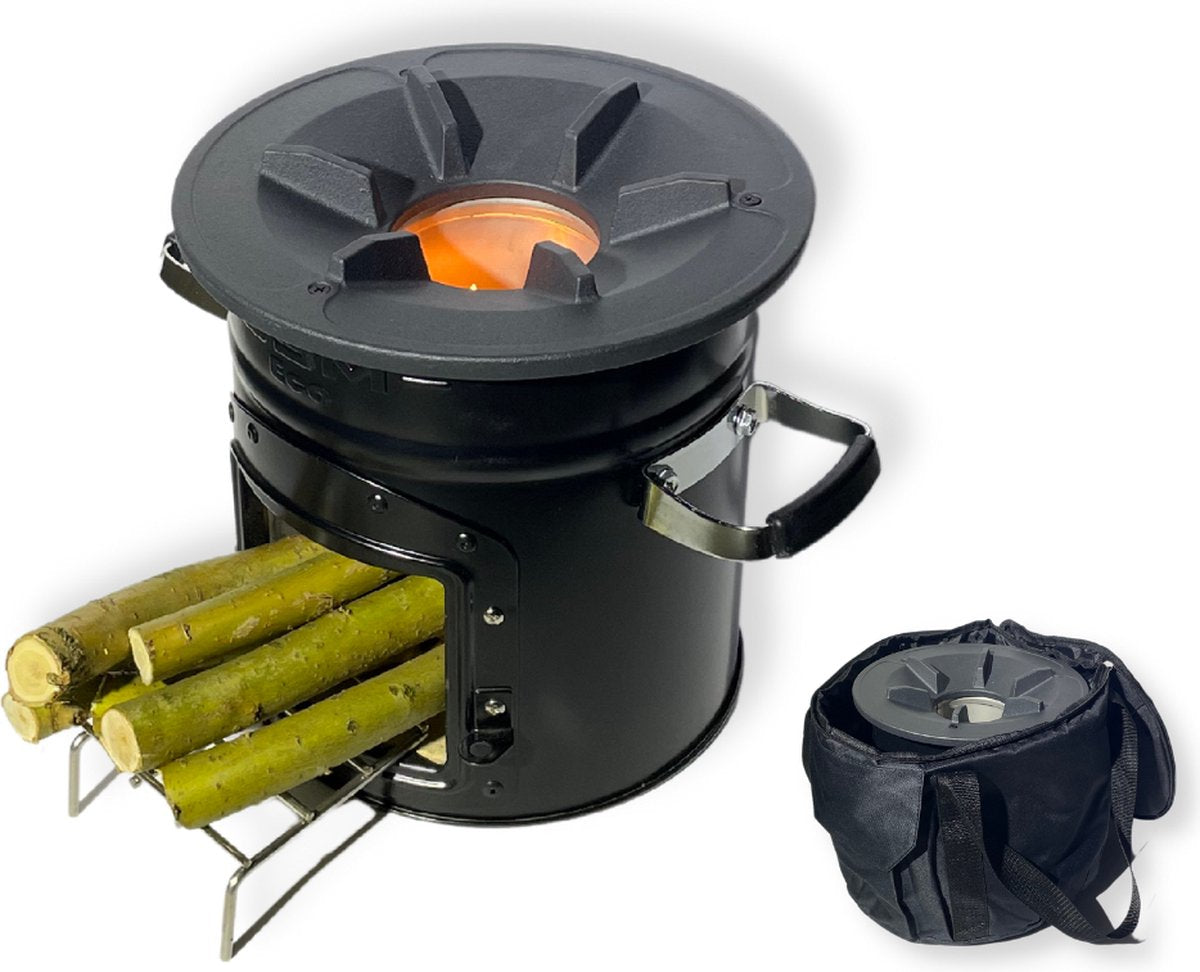  Thuiser Rocket Stove - Kooktoestel Op Houtvuur - Camping Gadget - Buiten Koken Op Vuur - Kookkachel Voor Buiten - Buiten Koken Op Vuur Toestellen - Kampeer Gadgets - Gadgets Mannen - Kampeer Kooktoestel - Kookkachel Op Hout - Met Draagtas