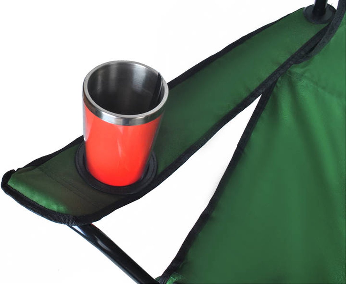  Campingstoel - Inklapbaar Visstoel - Vouwstoel - Comfortabel - Opvouwbaar Stoel - Max. 120 KG - Groen - Rheme