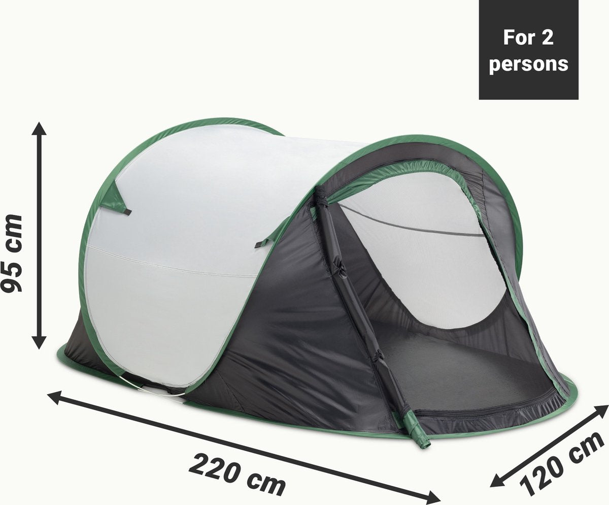  JEMIDI Tweepersoons Pop-up Tent - Opgooitent, Werptent Voor 2 Personen - Ideaal Als Festivaltent Of Kampeertent - Verschillende Kleuren
