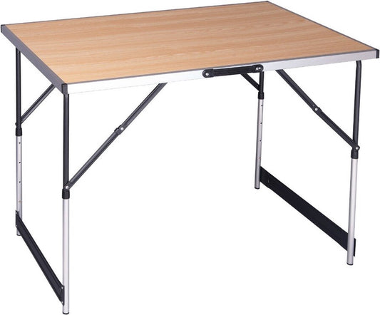  Kamyra® Campingtafel Inklapbaar - Kampeertafel, Partytafel - Opvouwbaar, Lichtgewicht &amp; In Hoogte Verstelbaar - Aluminium/Hout