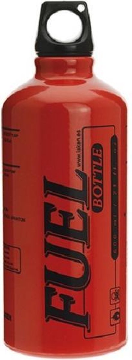  Brandstoffles, Benzinefles, Fuel Bottle, Aluminium, Laken, Rood, 0.6 Liter