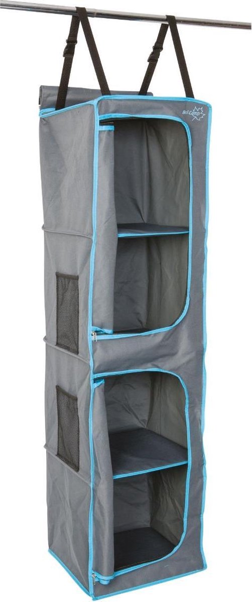  Bo-Camp - Tentorganizer - 4-vaks - 2 Deurtjes - 35x35x131 Cm - Grijs