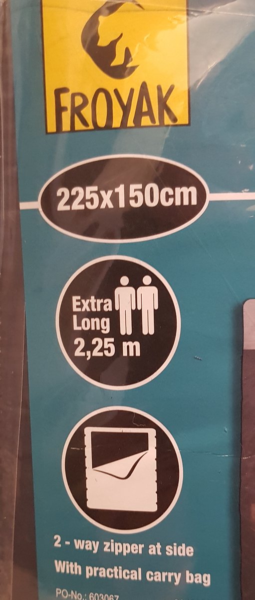  Froyak - 2-persoons Slaapzak XXL Grijs 225 X 150 Cm - Tweepersoonsslaapzak - Tweepersoons - Slaapzak
