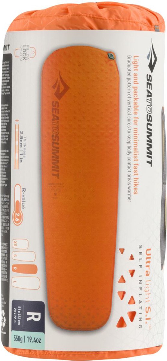  Sea To Summit UltraLight S.I. Regular - Zelf Opbaasbare Slaapmat - 2.5cm - 550g - Oranje