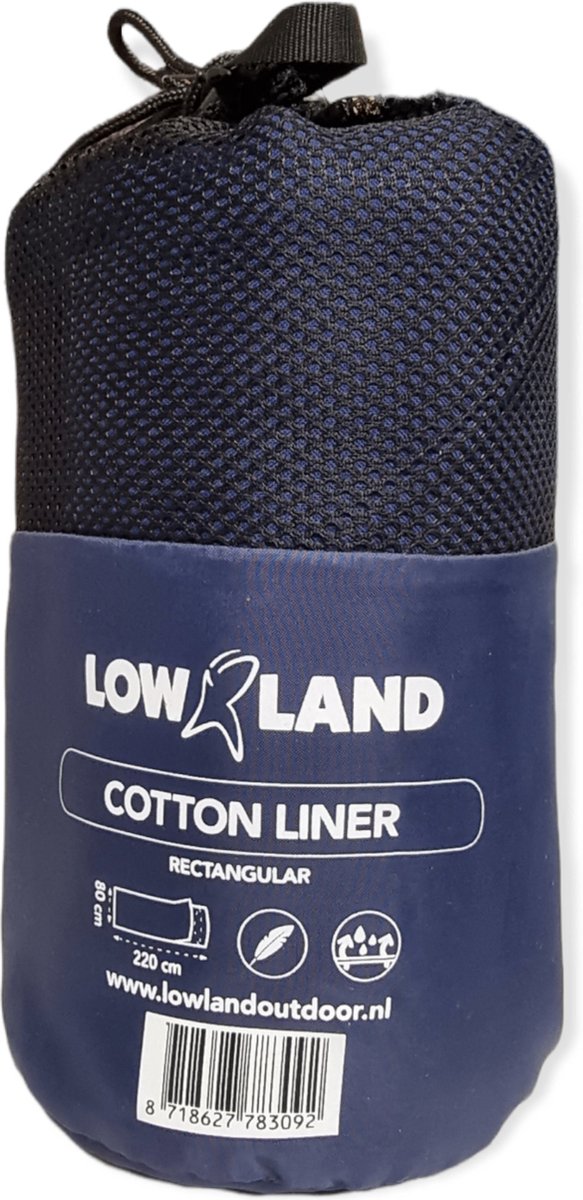  LOWLAND OUTDOOR® LAKENZAK - 100% KATOEN - RECHT MODEL - 220X80 CM - 350GR