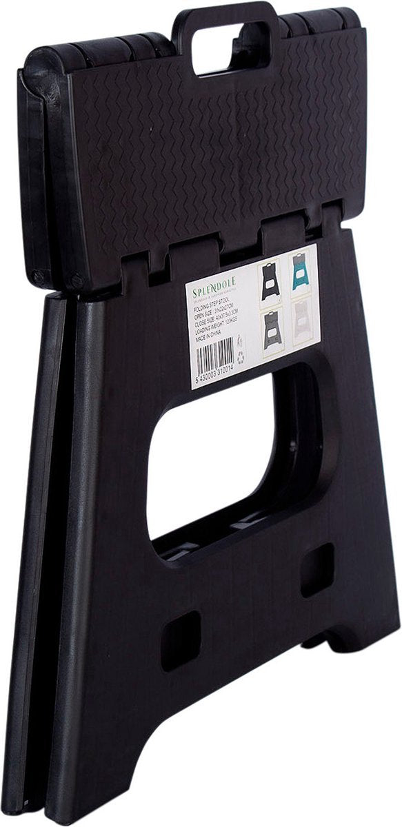  Splendole Opstapje Inklapbaar Caravanopstapje - Opvouwbaar - 120 Kg - 27 Cm Krukje Zwart
