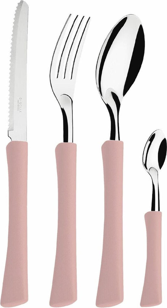  Di Solle Inova D - 6 Persoons Bestekset - Handige Opbergbak Met Raspdeksel - 26 Delig - Baby Pink