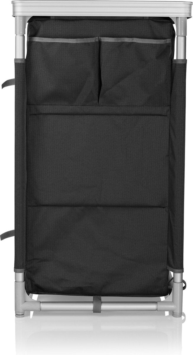  Campart Campingkeuken KI-0734 - Campingkast Groot - 4 Verstelbare Poten - Opvouwbaar En Lichtgewicht - Inclusief Opbergtas - Grijs