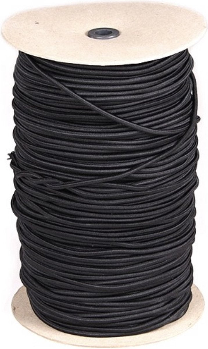 Merkloos 5 Mtr-3mm Koordelastiek-Tentstok Elastiek-Tentstok-Elastiek Touw-Elastisch Touw-technisch Elastiek.
