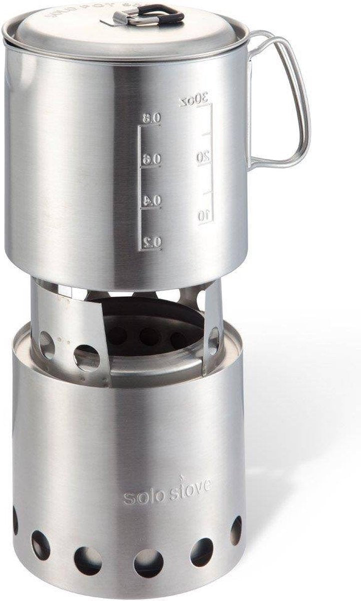  Solo Stove Lite Draagbare Kooktoestel. Geen Vloeibare Brandstof Nodig. Krachtige Efficiënte Houtverbranding En Weinig Rook. Voor 1-2 Personen, 304 Roestvrijstaal, Compact ⌀ 10,8 Cm, Hoogte 14,5 Cm, 255g.