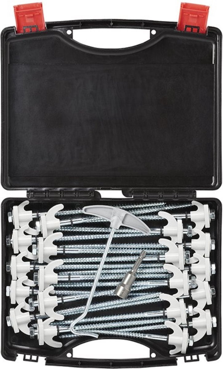 PROPLUS Pro Plus Tentharing Set - 20 Stuks - Ø 7 X 200 Mm - Schroefbaar - Adapter + Koffer