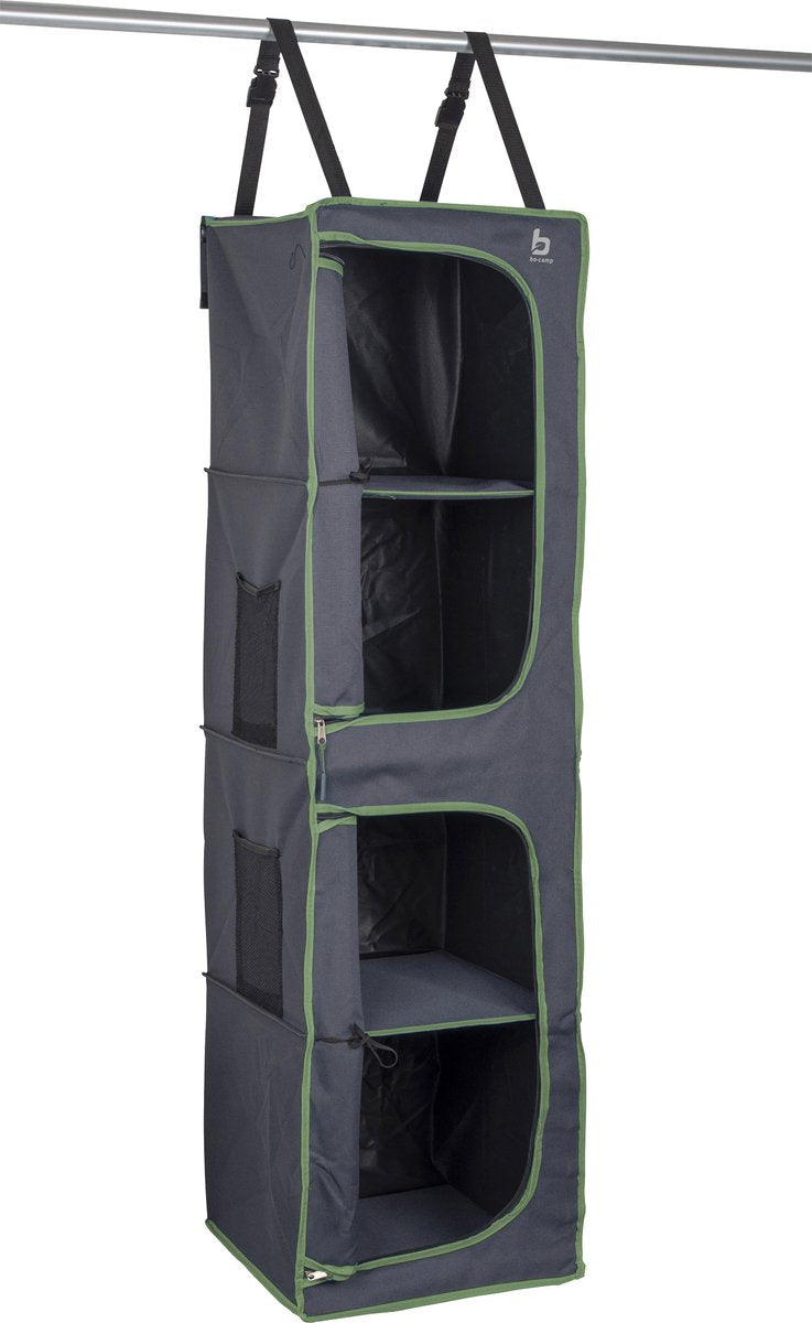  Bo-Camp - Tentorganizer - 4-vaks - 2 Deurtjes - 35x35x131 Cm - Grijs