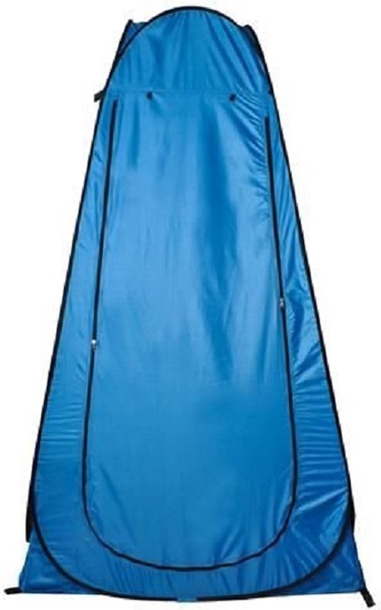 Merkloos 4 In 1 Pop-up Douchetent Voor Omkleden, Douchen, Toilet En Opslag - 1 Persoons Tent - Camping Douche En Omkleedtent - Inclusief Haringen En Draagtas - 190 X 110 X 110 Cm Blauw