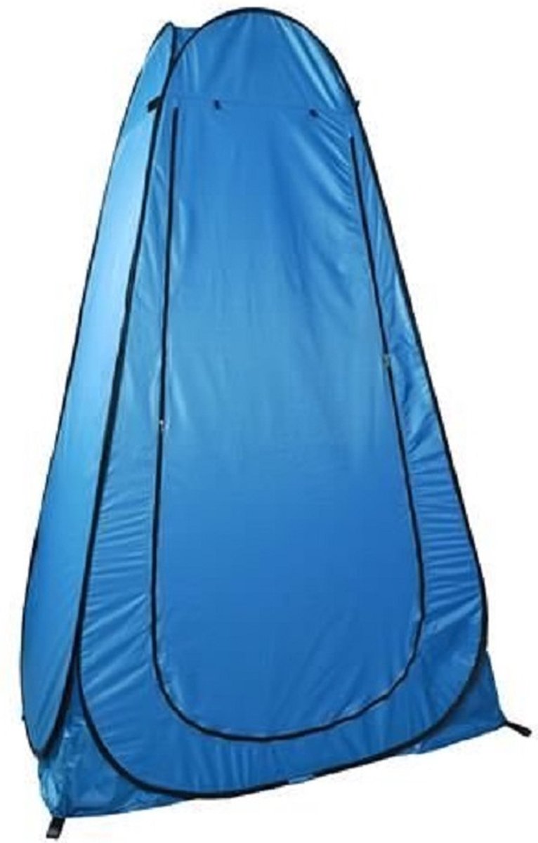 Merkloos 4 In 1 Pop-up Douchetent Voor Omkleden, Douchen, Toilet En Opslag - 1 Persoons Tent - Camping Douche En Omkleedtent - Inclusief Haringen En Draagtas - 190 X 110 X 110 Cm Blauw