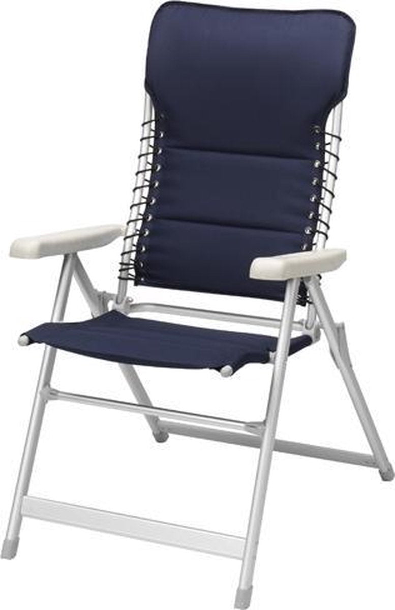  Campart Campingstoel CH-0592 - Opvouwbaar Met Hoofdsteun - 7 Verstelbare Standen - Lichtgewicht - Blauw