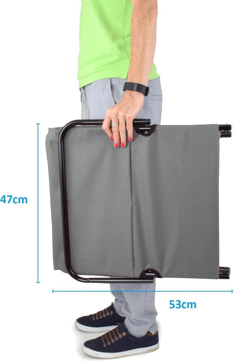  Strandmat Opvouwbaar Met Schouderband - Strandstoel Grijs 145x47x52