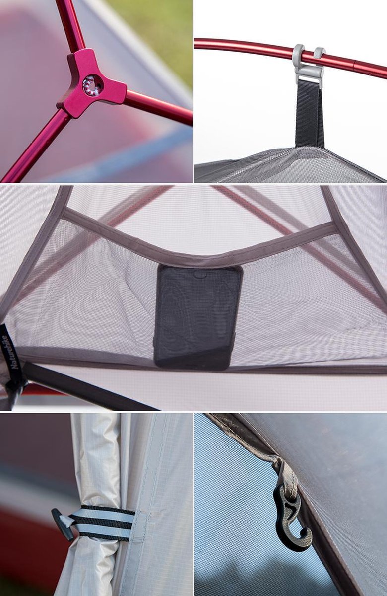  Cloud Up 1 Upgraded - Naturehike® - 1 Persoons Tent - Lichtgewicht Tent - Incl. Grondzeil - 210T 3000mm - Outdoor - Waterdicht - Hiking &amp; Wandelen