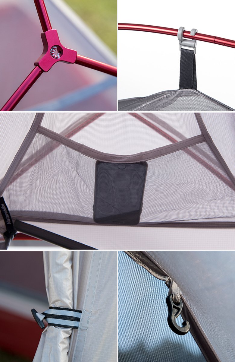  Cloud Up 3 Upgraded - Naturehike® - Tent 3 Persoons - Lichtgewicht Tent - Incl. Grondzeil - 20D 4000MM - Outdoor Kampeertent - Waterdicht - Hiking &amp; Wandelen