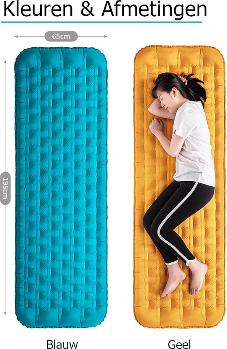  Naturehike® 3D Luchtmatras Premium - Comfortabel R-waarde 2.0 - Extra Dikke Slaapmat - Luchtbed Kamperen - Opblaasbaar Matras - Lichtgewicht - Outdoor - Camping