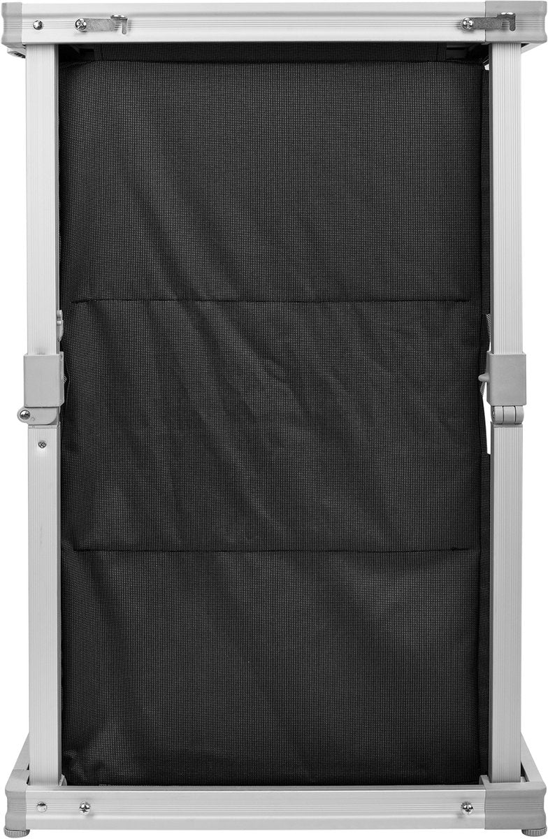  Campart Campingkast CU-0724 – Opvouwbaar En Verstelbaar - 4 Verstelbare Poten - 3 Lagen - Aluminium Frame - Grijs