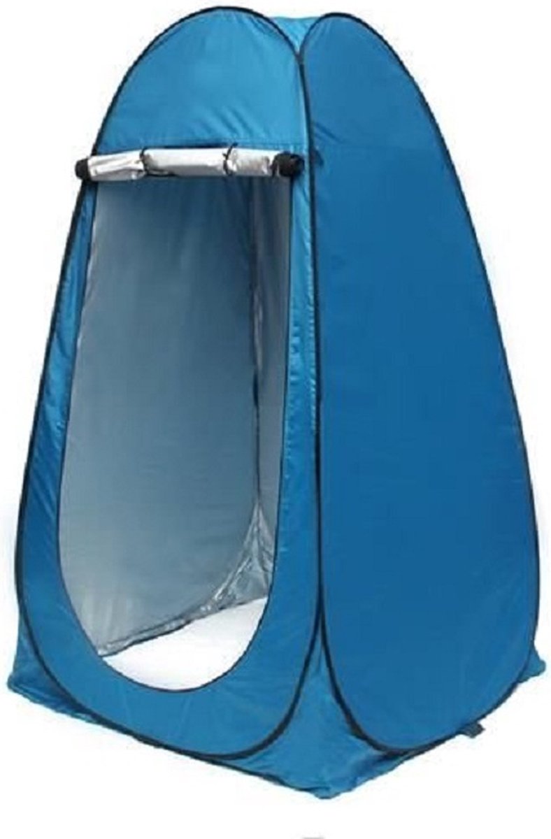 Merkloos 4 In 1 Pop-up Douchetent Voor Omkleden, Douchen, Toilet En Opslag - 1 Persoons Tent - Camping Douche En Omkleedtent - Inclusief Haringen En Draagtas - 190 X 110 X 110 Cm Blauw