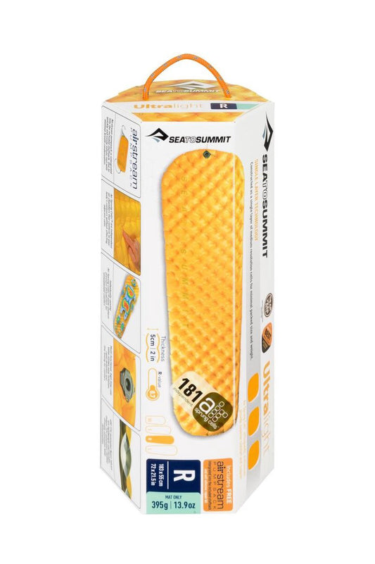  Sea To Summit UltraLight Large - Opblaasbare Slaapmat - 5cm - 495g - Geel