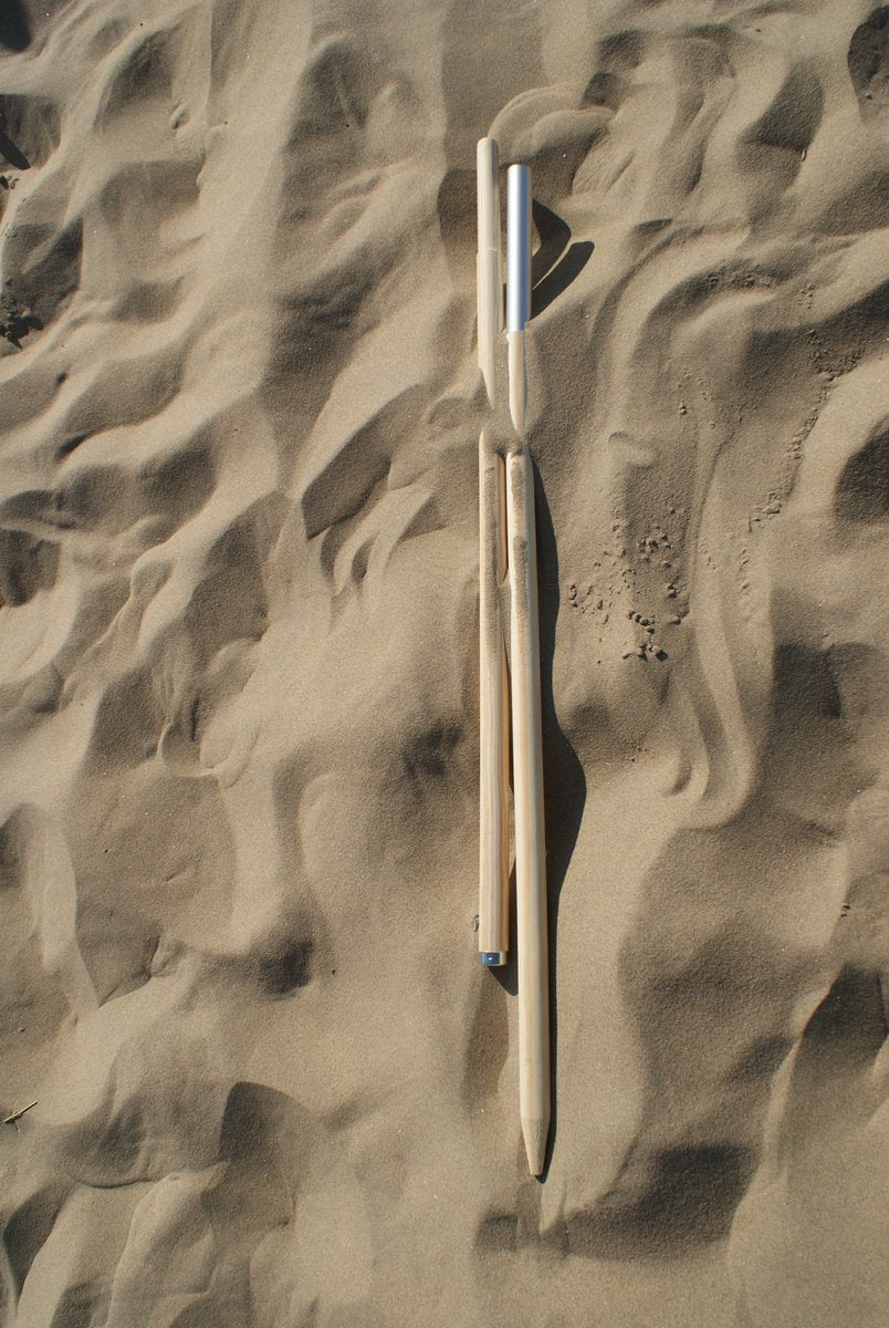 Sunline TOPPER!! Strand Windscherm Kobalt Blauw - Wit - 5 Meter Sterk Dralon Met 2 Delige Stokken 180 Cm -Doekhoogte 140 Cm