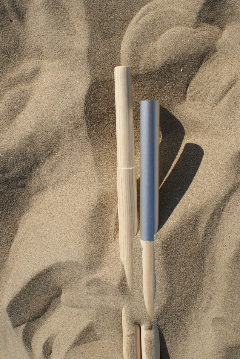 Sunline TOPPER!! Strand Windscherm Kobalt Blauw - Wit - 5 Meter Sterk Dralon Met 2 Delige Stokken 180 Cm -Doekhoogte 140 Cm