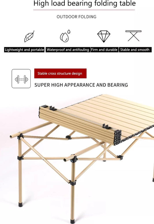  Buxibo - Lichtgewicht Vouwbare Campingtafel - Inklapbaar - Vis/Tuin/Picknick Tafel - Kamperen - Met Opberghoes - Aluminium - Grijs