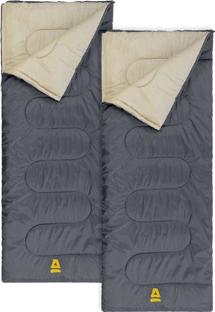  Abbey Camp Slaapzak Amsterdam - 2-pack - Dekenmodel - 210 X 85 Cm - Grijs
