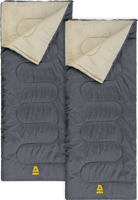  Abbey Camp Slaapzak Amsterdam - 2-pack - Dekenmodel - 210 X 85 Cm - Grijs