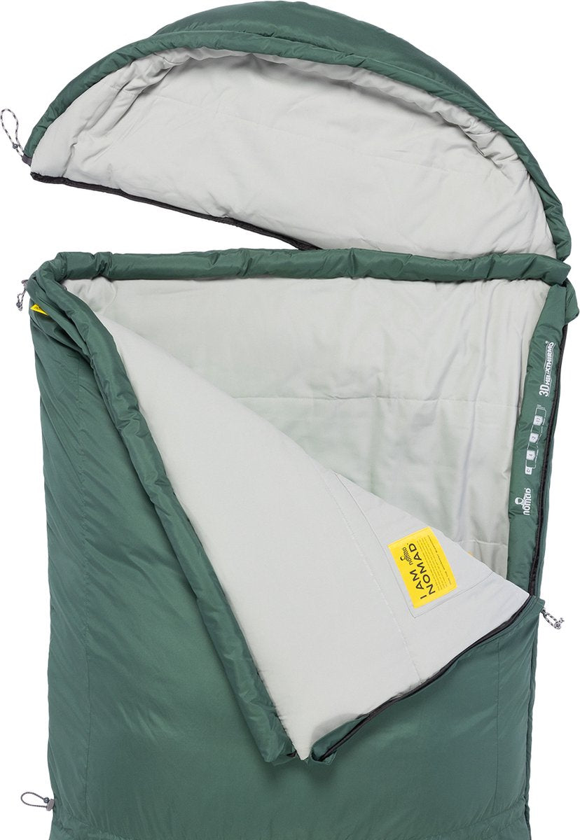  NOMAD® Triple-S Premium Plus Slaapzak (Links) | 220x80cm Groen | Lichtgewicht &amp; Kwalitatief | Slaapzak | Incl Hoes