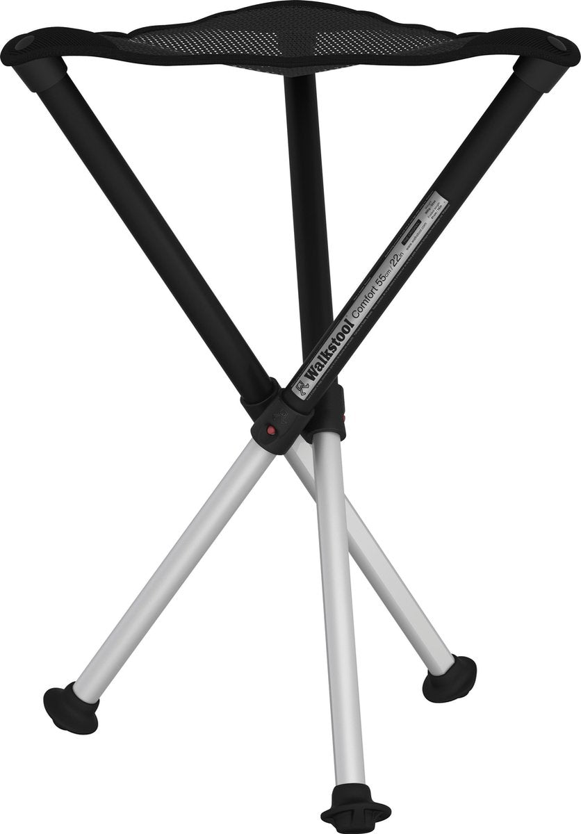  Walkstool - 3-Poots Krukje - Comfort 55 Cm - Verstelbaar - Zwart