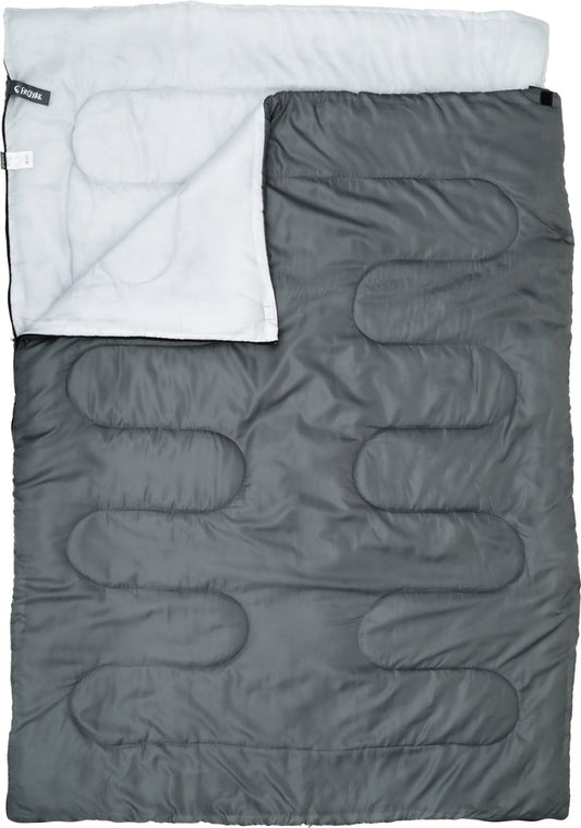  Froyak - 2-persoons Slaapzak XXL Grijs 225 X 150 Cm - Tweepersoonsslaapzak - Tweepersoons - Slaapzak