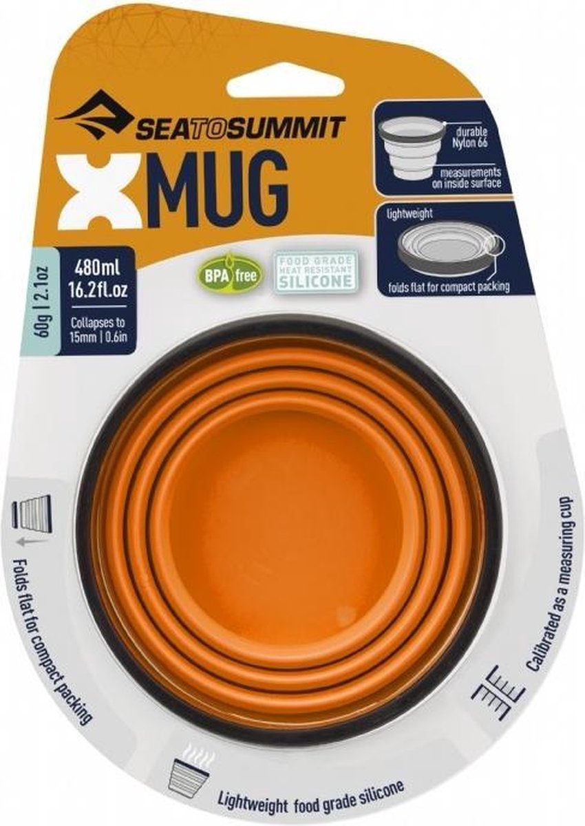  Sea To Summit X-Mug - Campingservies Inklapbaar - Mok - Oranje - 110mm