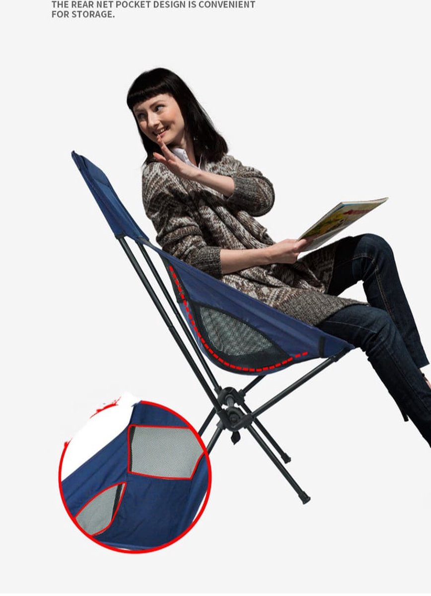  Lopoleis® Campingstoel – Campingstoel Opvouwbaar – Visstoel – Vouwstoel – Strandstoel – Inklapbaar – Lichtgewicht – Outdoor Stoel - Hoge Rugleuning