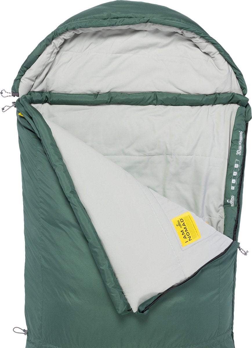  NOMAD® Triple-S Premium Plus Slaapzak (Links) | 220x80cm Groen | Lichtgewicht &amp; Kwalitatief | Slaapzak | Incl Hoes