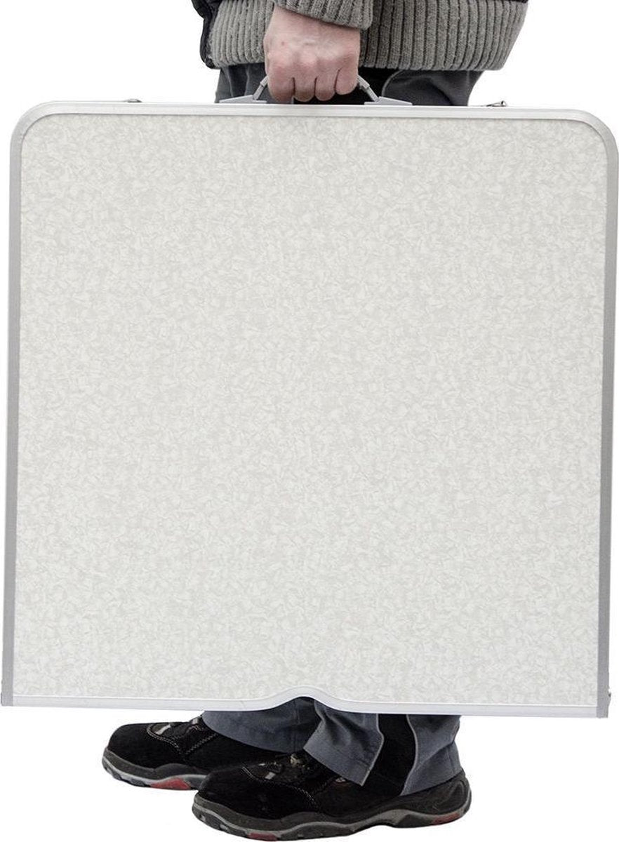  Aluminium Kampeertafel 120x60cm - Campingtafel Inklapbaar - 3-voudig Verstelbare Vouwtafel Grijs