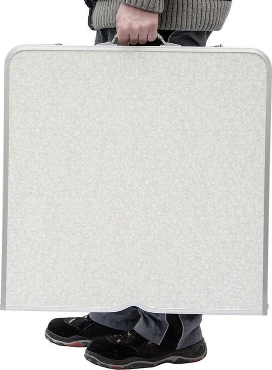  Aluminium Kampeertafel 120x60cm - Campingtafel Inklapbaar - 3-voudig Verstelbare Vouwtafel Grijs