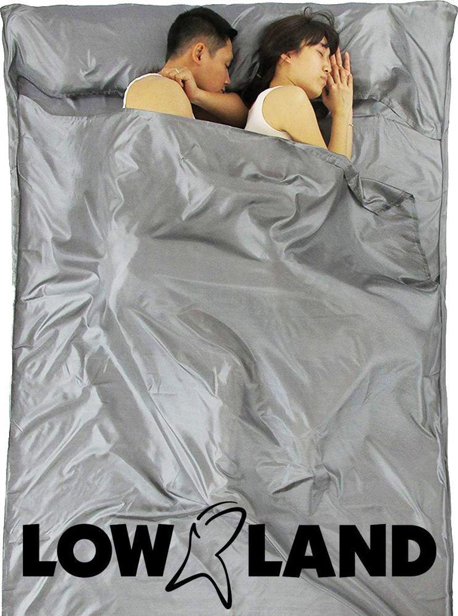  LOWLAND OUTDOOR® Lakenzak - 100% Zijde - 2 Persoons - 220x160cm - 255 Gram