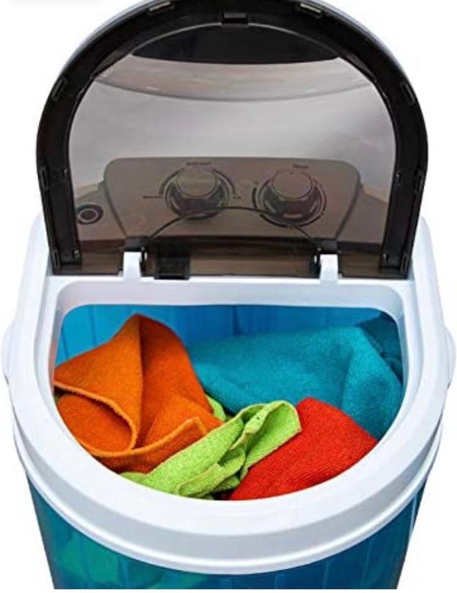  Mini-lader, Wasmachine, Met Centrifuge, Campingwasmachine Tot 3 Kg, Klein En Handig Met Draaggreep [Energieklasse B]