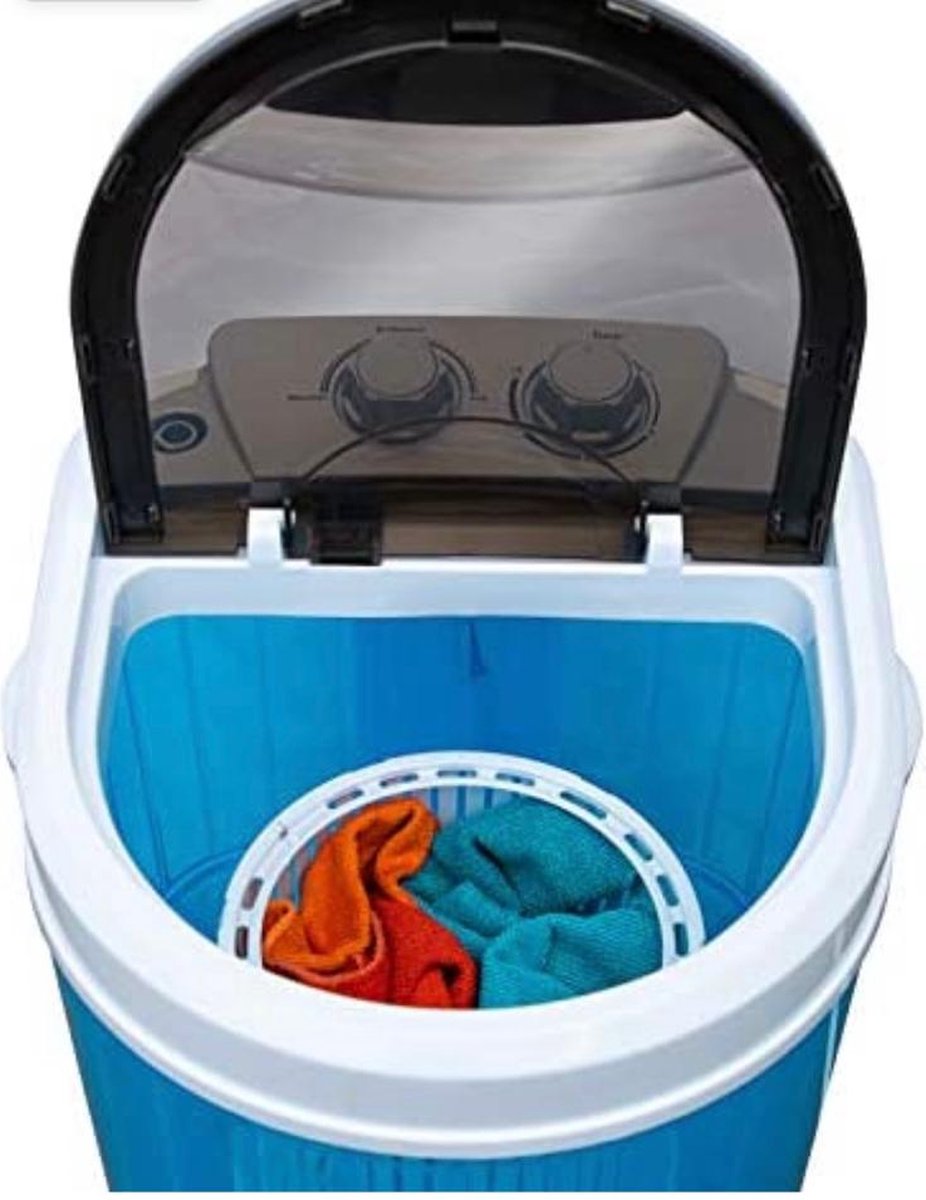  Mini-lader, Wasmachine, Met Centrifuge, Campingwasmachine Tot 3 Kg, Klein En Handig Met Draaggreep [Energieklasse B]