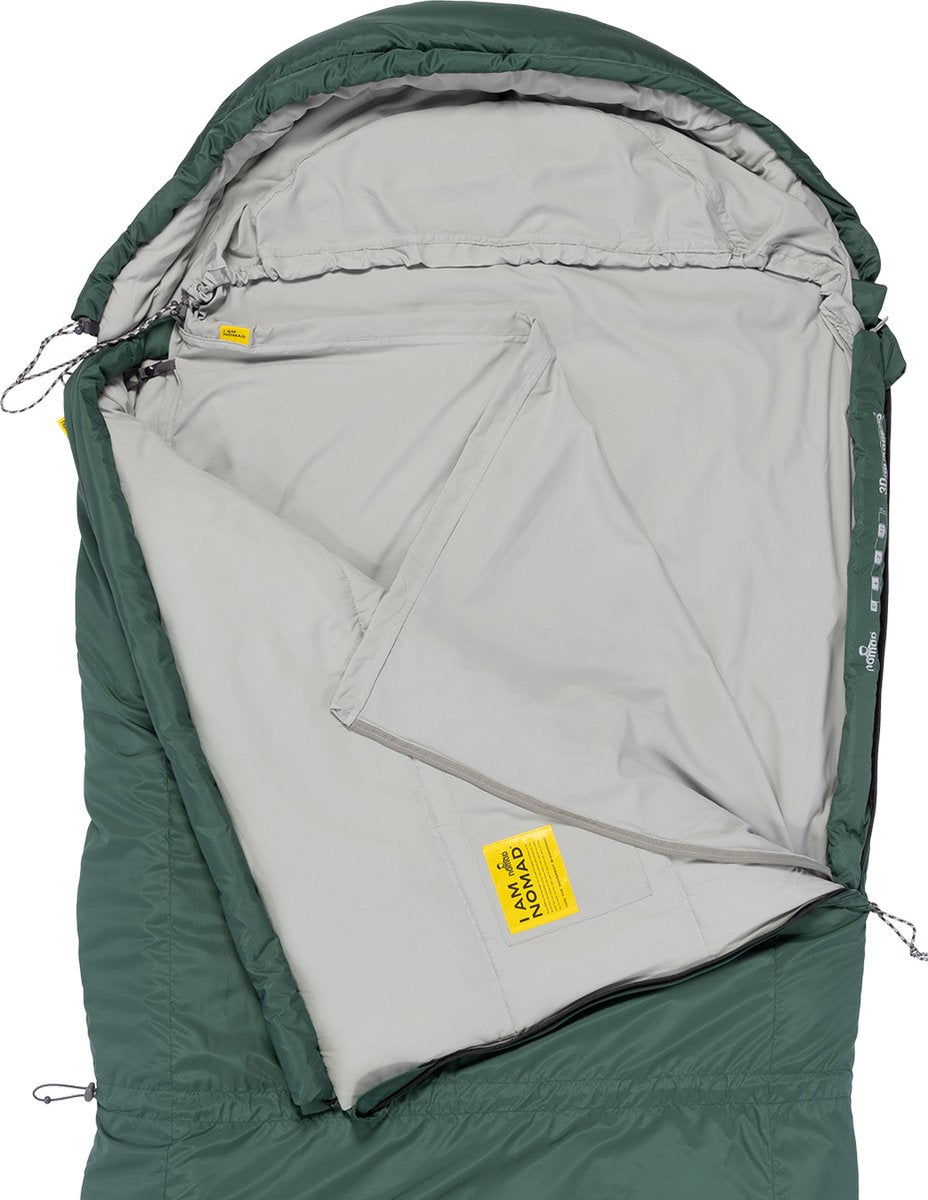  NOMAD® Triple-S Premium Plus Slaapzak (Links) | 220x80cm Groen | Lichtgewicht &amp; Kwalitatief | Slaapzak | Incl Hoes