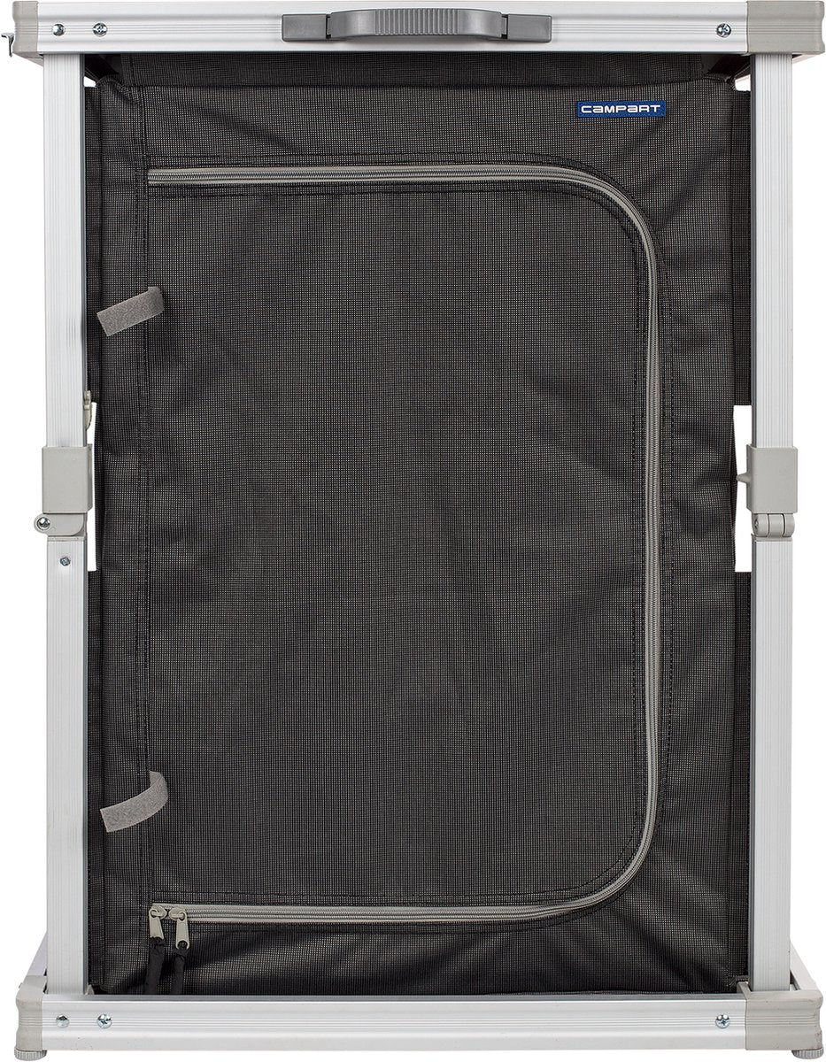  Campart Campingkast CU-0724 – Opvouwbaar En Verstelbaar - 4 Verstelbare Poten - 3 Lagen - Aluminium Frame - Grijs