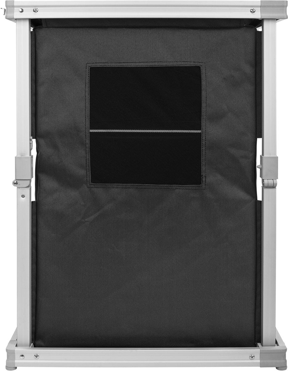  Campart Campingkast CU-0724 – Opvouwbaar En Verstelbaar - 4 Verstelbare Poten - 3 Lagen - Aluminium Frame - Grijs