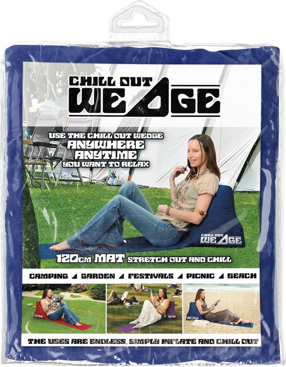  CKB LTD - Chill Out - Luchtbed - Campingstoel - Wedge Opblaasbare Ligstoel - Blauw Strandstoel 1 Persoons Volwassen Luchtbedden Kampeerstoel Vouwstoel Stoel Slaapmatje Slaapmatten Opvouwbaar Volwassenen Tuinstoel Opblaasstoel Kampeerstoelen Lucht