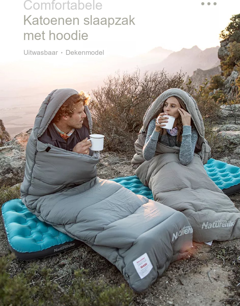  Naturehike® Slaapzak Katoen - 6 Tot 1 Graden - Slaapzakken Volwassenen - 220*80cm - 4 Seizoenen Slaapzak Lente, Zomer, Herfst &amp; Winter - Lichtgewicht &amp; Waterdicht